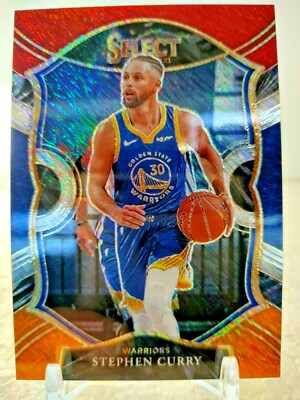 STEPHEN CURRY Red Orange Silver Shimmer PRIZM 2020 21 Panini