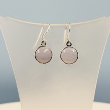 Image of Blue Lace Agate Silver Earrings, Handcrafted Jewellery, Natural Blue Pattern