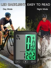 Waterproof Bike Computer with LED Backlight Bicycle Speedometer Odometer Display