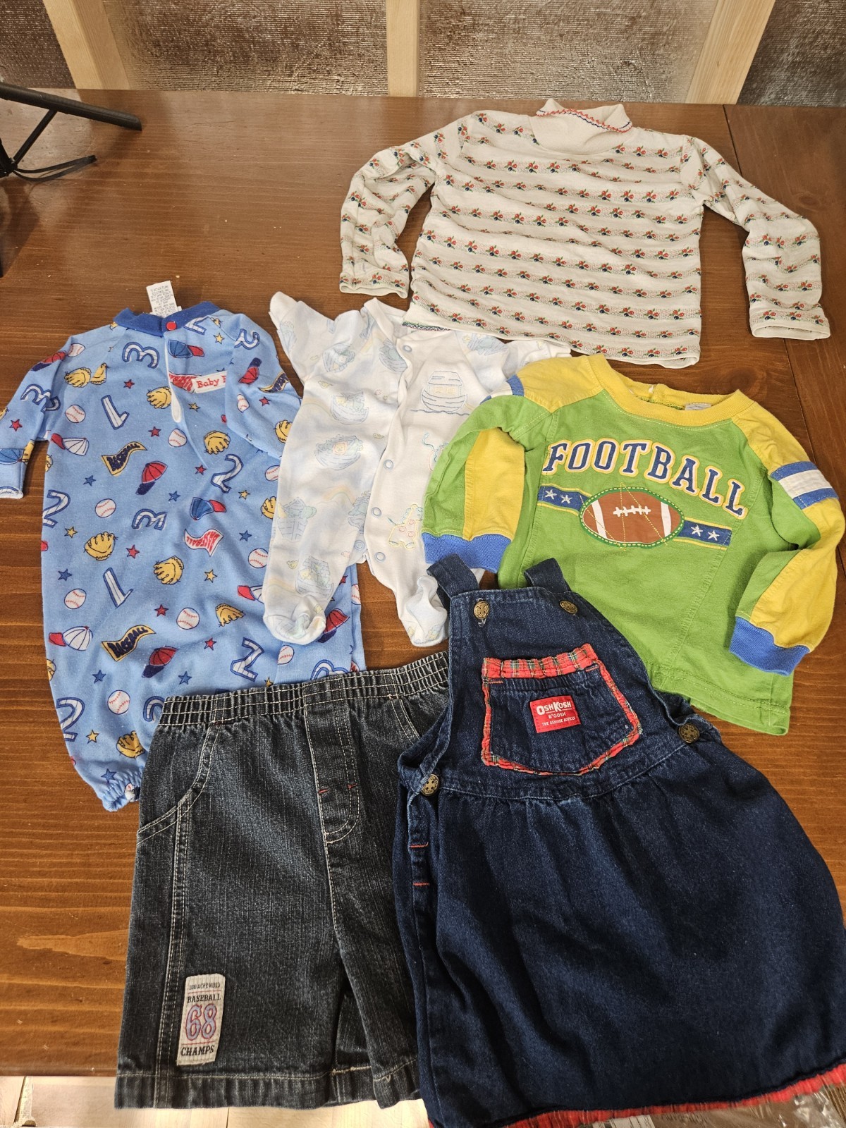 Vintage Kids Clothing Bundle 6 Piece Oshkosh, Littleme, Healthex