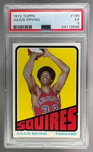 54119696 Julius Erving 1972 Topps #195 Rookie RC PSA 5