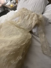 1950s Vintage Fit To Flare Lace Wedding Gown Dress