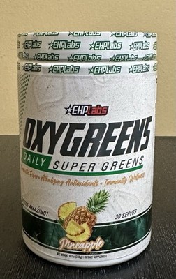 EHP Labs OxyGreens Daily Super Greens Powder, 30 Servings - Pineapple 8.7oz New