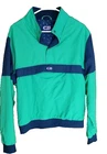 NEW MENS CB SPORTS PULLOVER JACKET GREEN NAVY BLUE 3 SNAP SIZE L