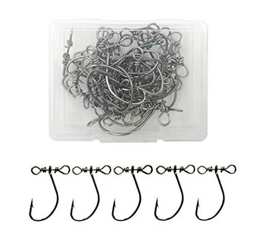 Box Drop Shot Hooks In-Line Drop Shot Rig Fishing Hooks for Bass,Perch 30Pcs