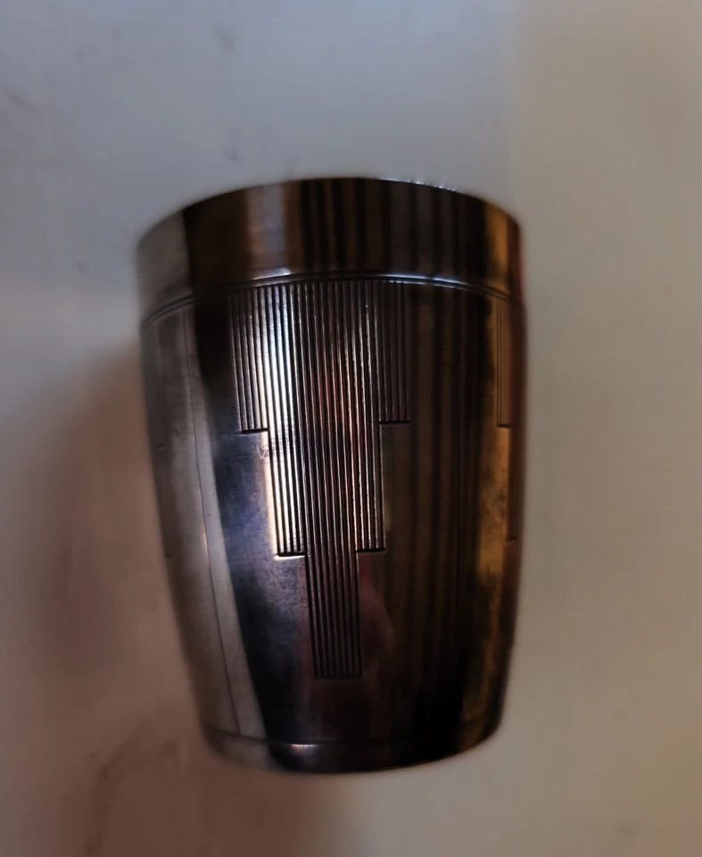 Timbale gobelet - Art Déco -Argent massif -  Poinçon Minerve - 86 grammes. - Photo 4/4