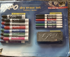 Expo Dry Erase Marker Set with Eraser, Low Odor Ink, 21-Piece