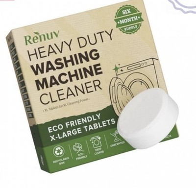 Renuv Heavy Duty Washing Machine Cleaner Descaler Tablets - for Front Load, Top