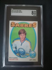 1971-72 OPC O-Pee-Chee 161 Richard Rick Martin RC Rookie Card SGC 8 super sharp!. rookie card picture