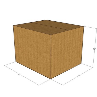 5 16x14x12 Kraft Brown Corrugated Shipping Boxes 32 ECT Single-Wall New
