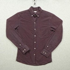 Gustin Shirt Mens Small Burgundy Button-Down Flannel Long Sleeve Made in USA