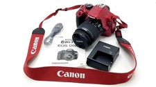 Canon EOS Rebel T5 Red DSLR Camera + 18-55mm Lens Bundle - Works