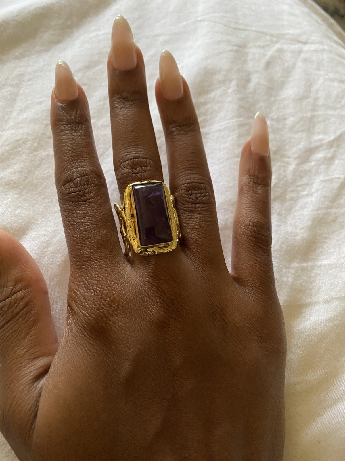 Natural Amethyst Gemstone Ring Adjustable - image 1