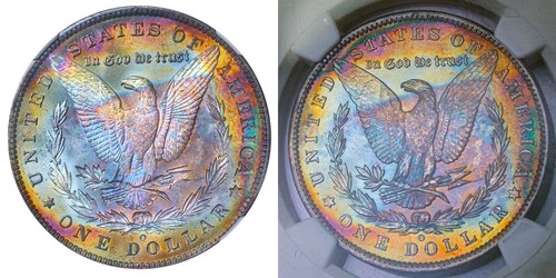 1885-O NGC MS64* STAR MORGAN $ - GORGEOUS DEEP COLORS - RAINBOW TONED (VIDEO)