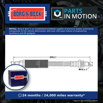 Brake Hose fits FORD ESCORT 1.8 Rear 95 to 00 Hydraulic B&B 7402895 95AB2282CB