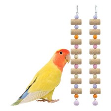 Bird Toys, 2 Pack Chew Toy with Wooden Corks Small To Medium, Multicolor