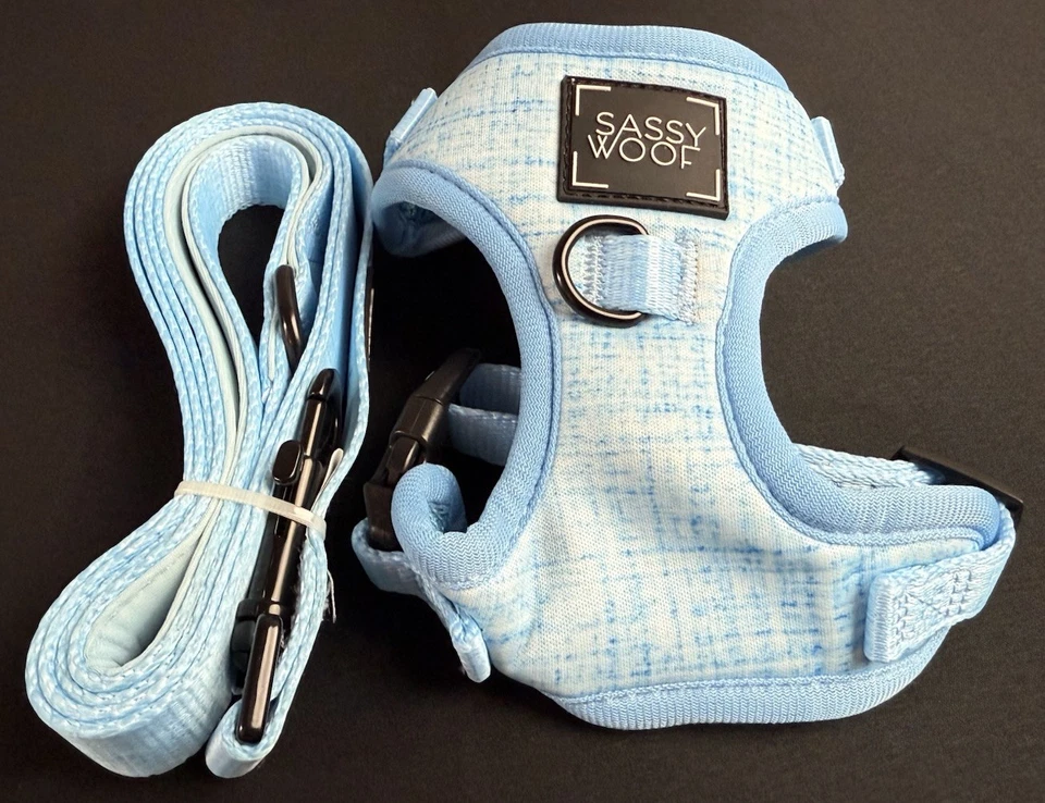 Sassy Woof Adjustable Dog Harness & Leash Colorful Blue Size XX-SMALL XXS NEW! - Image 2 of 4