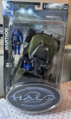 Vintage Halo 2 Series 2 Warthog w/ Blue Assault Team JoyRide Studios Bungie NEW