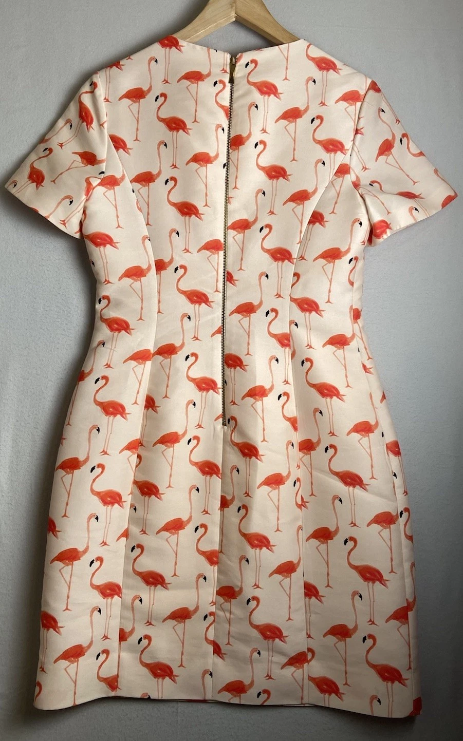 Abito tubino donna Kate Spade multicolore stampa fenicottero manica corta taglia 6