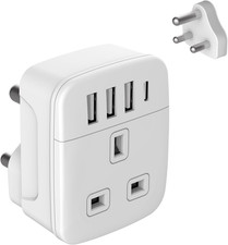 Amoi UK to South Africa Plug Adapter,Grounded Type M South Africa Plug Adapter,
