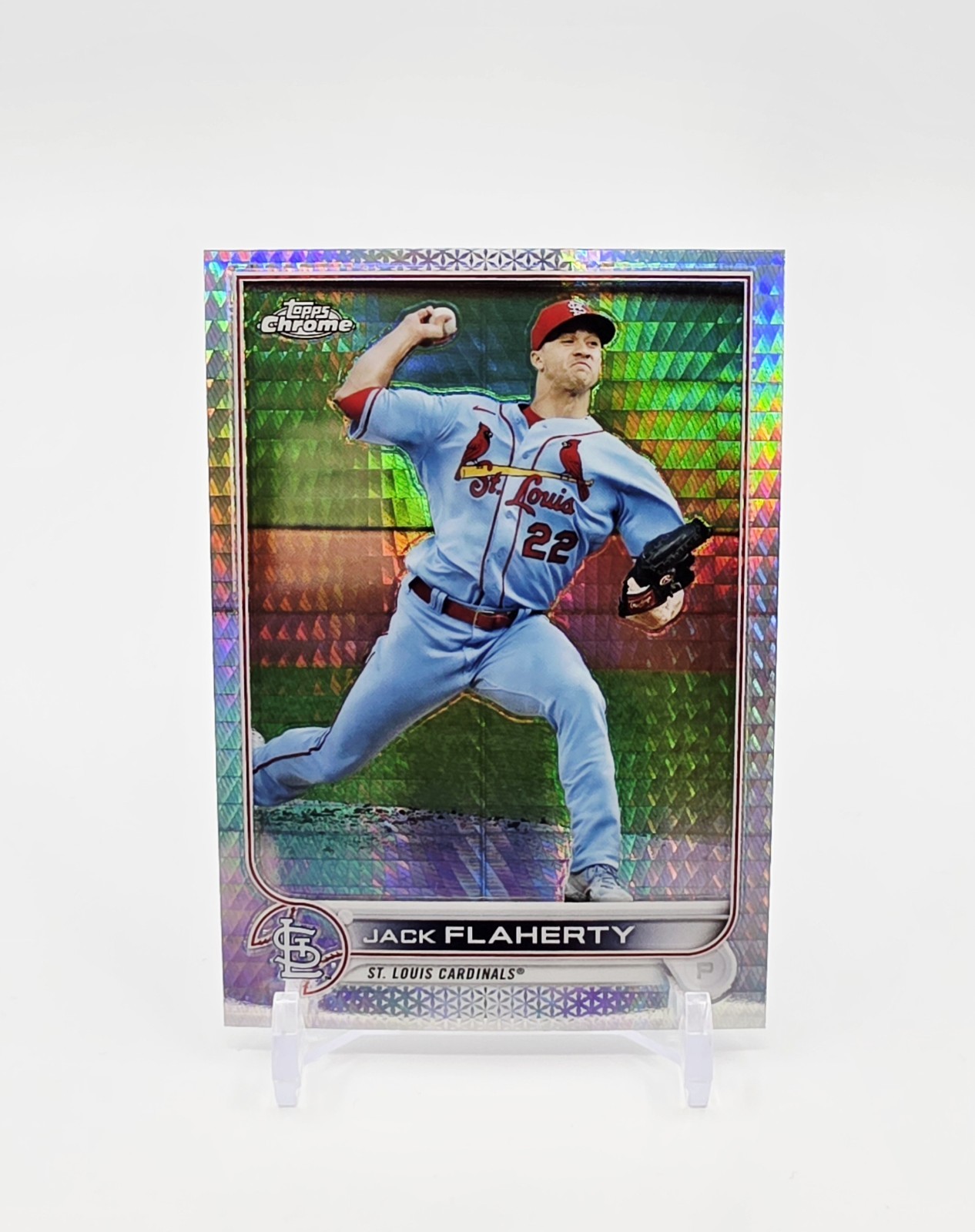 2022 Topps Chrome Jack Flaherty Hyper Prism Refractor No. 195