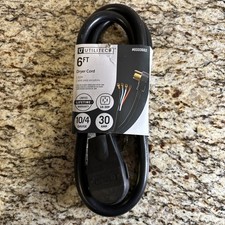 Utilitech 6-ft 4-Prong Black Dryer Appliance Power Cord 0333552 30 amp 10/4