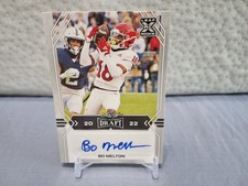 Bo Melton Rookie Auto 2022 Leaf Draft Rutgers Scarlet Knights Green Bay Packers