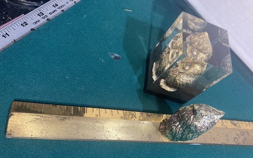 LATÓN MACIZO 2.5" BÚHO SOBRE RARA REGLA LATÓN 12" / LATÓN MACIZO 2.5" PESO DE PAPEL BÚHO - Imagen 10 de 10