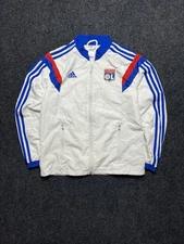 VINTAGE Adidas Olympique Lyon FOOTBALL  JACKET SOCCER TRACK 2014-15 YOUTH SIZE M
