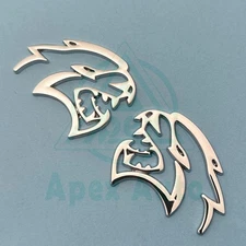2PCS Chrome Hellcat Fender Side Emblems Badges 3D Decals For All Car Universal