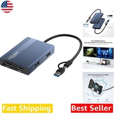 USB C Dual HDMI Adapter 4K 60Hz DisplayLink M1/M2/M3/M4/Windows Dock