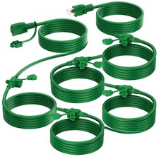 Outdoor Extension Cord 50 FT, Evenly Spaced 6 Outlets Plugs, 16/3 SJTW Weat.