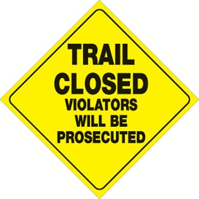 Voss Signs 440 TC YR Yellow Plastic Reflective Sign 12'' - Trail Closed