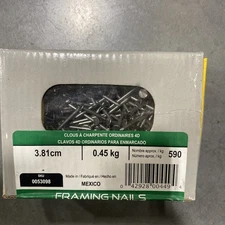 Pro-Fit  Framing Nails 4D x 1-1/2 in, Steel, Brite 1 lb Box 53098