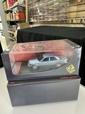 MERCEDES BENZ 500E W124 LAKE BLUE 1/64 DIECAST CAR BY DCM MODEL