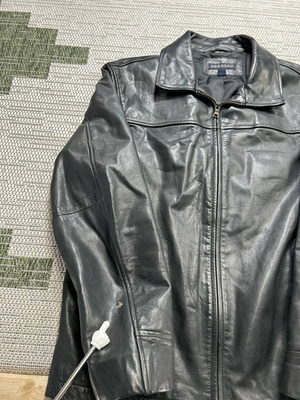 Vtg Y2k Banana Republic Jacket Mens Large Black Leather Heavy | eBay