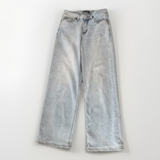 Light Wash Wide Leg Jeans High Rise Straight Denim Pants Womens Size 28
