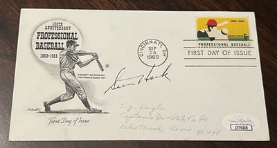 Stan Hack Signed Baseball's 100th Birthday Envelope JSA!!
