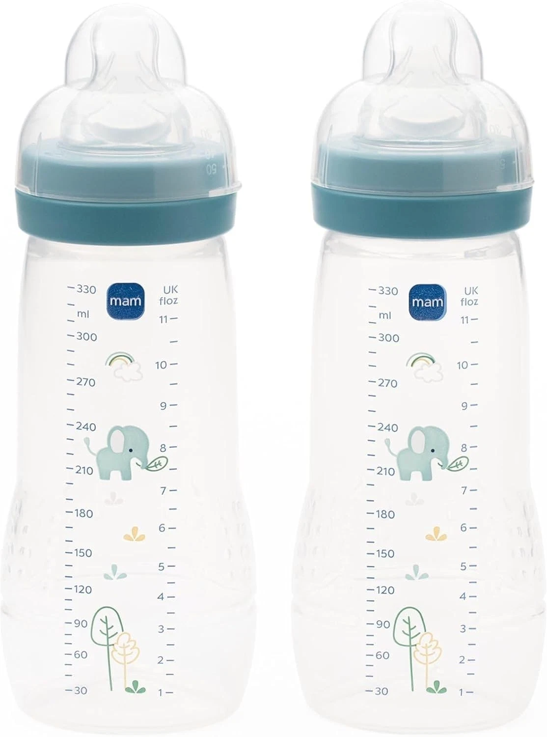 MAM Easy Active Baby Bottle Fast Flow Teat SkinSoft Silicone Anti-Colic BPA