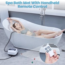 Portable Spa Bubble Bath Mat, Full Body Bubbling Bath Mat with Remote Pillow