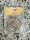1922 D Peace Dollar ANACS MS 62 VAM 8