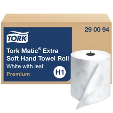 Essity 290094 Tork Hand Towel Roll Premium White 2-Ply Embossed H1 6 Rolls
