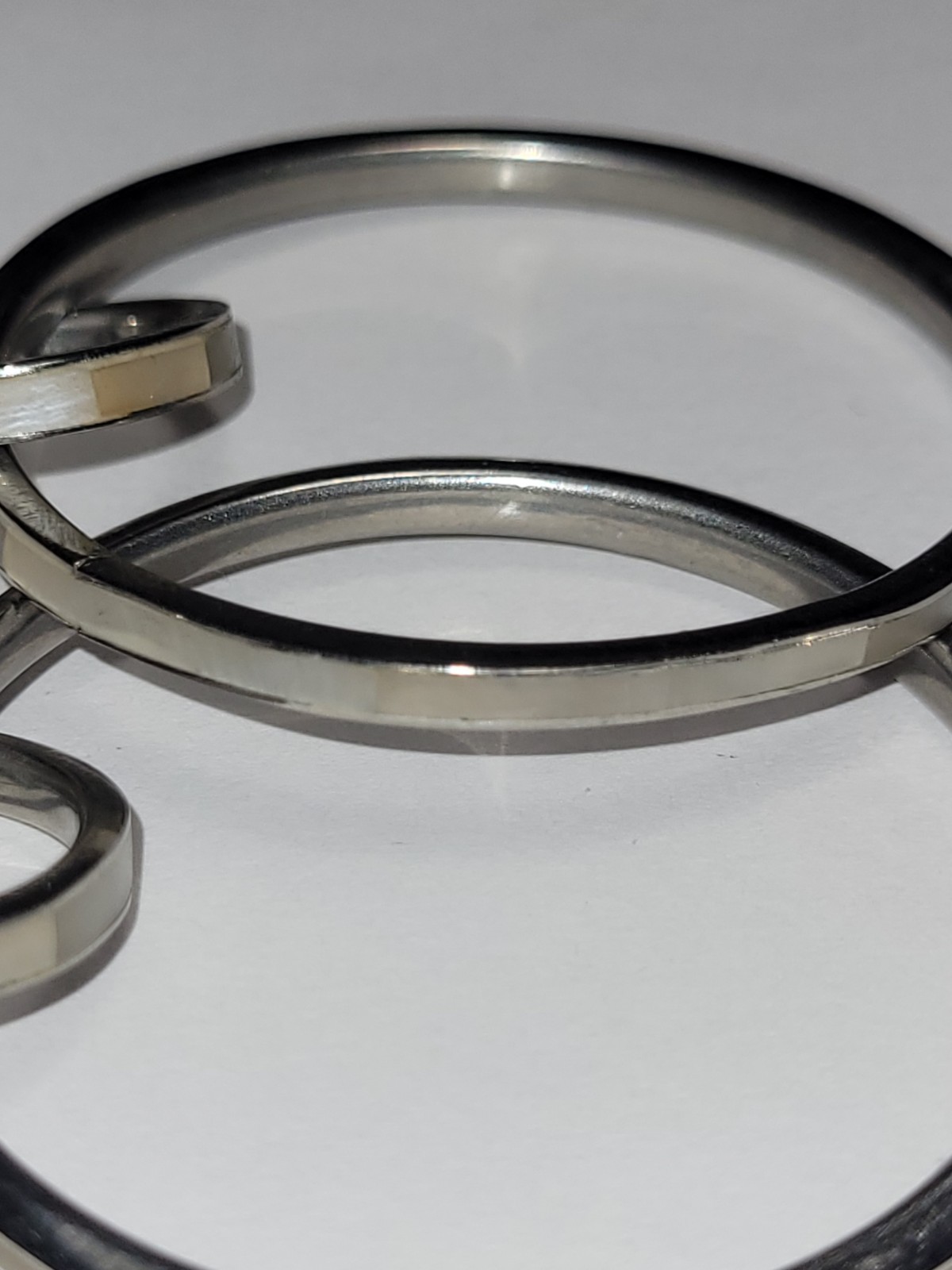 Silver Tone Double Interlocking Circle Hoop Dangl… - image 15