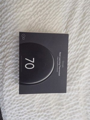 Google Nest Learning Thermostat 4th Gen w/Temperature Sensor Polished Obsidian