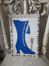 Unique Old Vintage Victorian Woman's High Top Boot Display Petite Boot BUTTONS