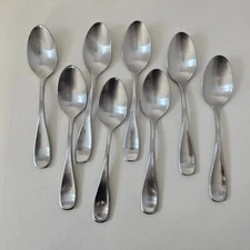 Oneida Satin Voss Solid Soup Spoon Stainless Flatware Lot of 8 ZZ-15