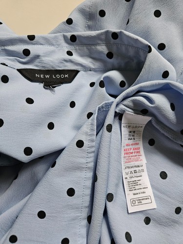 New Look pale blue spotted top size 18 - Picture 3 of 3