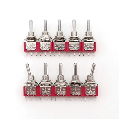 10Pcs SH T8014 Standard Handle 3-Pin ON-OFF-ON SPDT Mini Toggle Switch