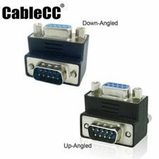 90 Degree Up Down Angled RS232 D-Sub 9Pin Male To Female Extension Adapter