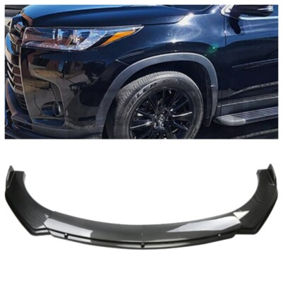 For Toyota Highlander Carbon Fiber Style Front Bumper Lip Kits Splitter Spoiler